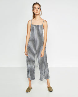 STRIPED JUMPSUIT WITH BOW