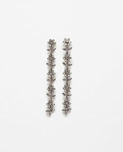 LONG FLORAL CRYSTAL EARRINGS