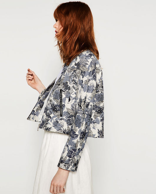 PRINTED JACQUARD BOMBER JACKET