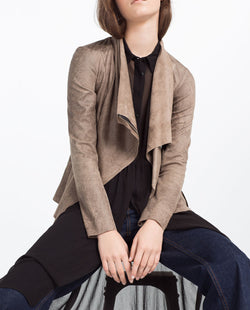 FAUX SUEDE OVERSHIRT