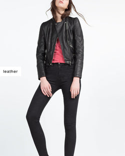 LEATHER BIKER JACKET