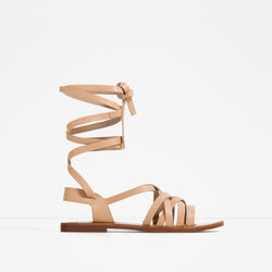 FLAT LEATHER ROMAN SANDALS