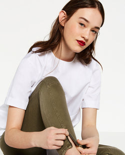 MID-RISE BIKER TROUSERS