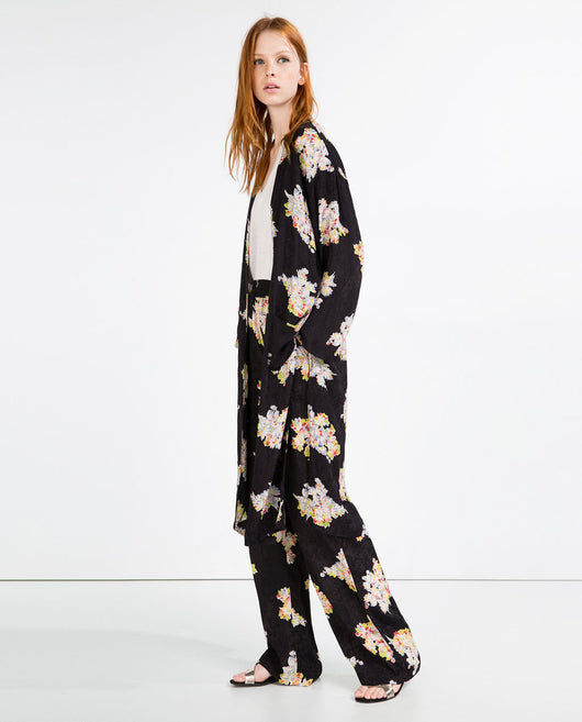 JACQUARD PRINT KIMONO